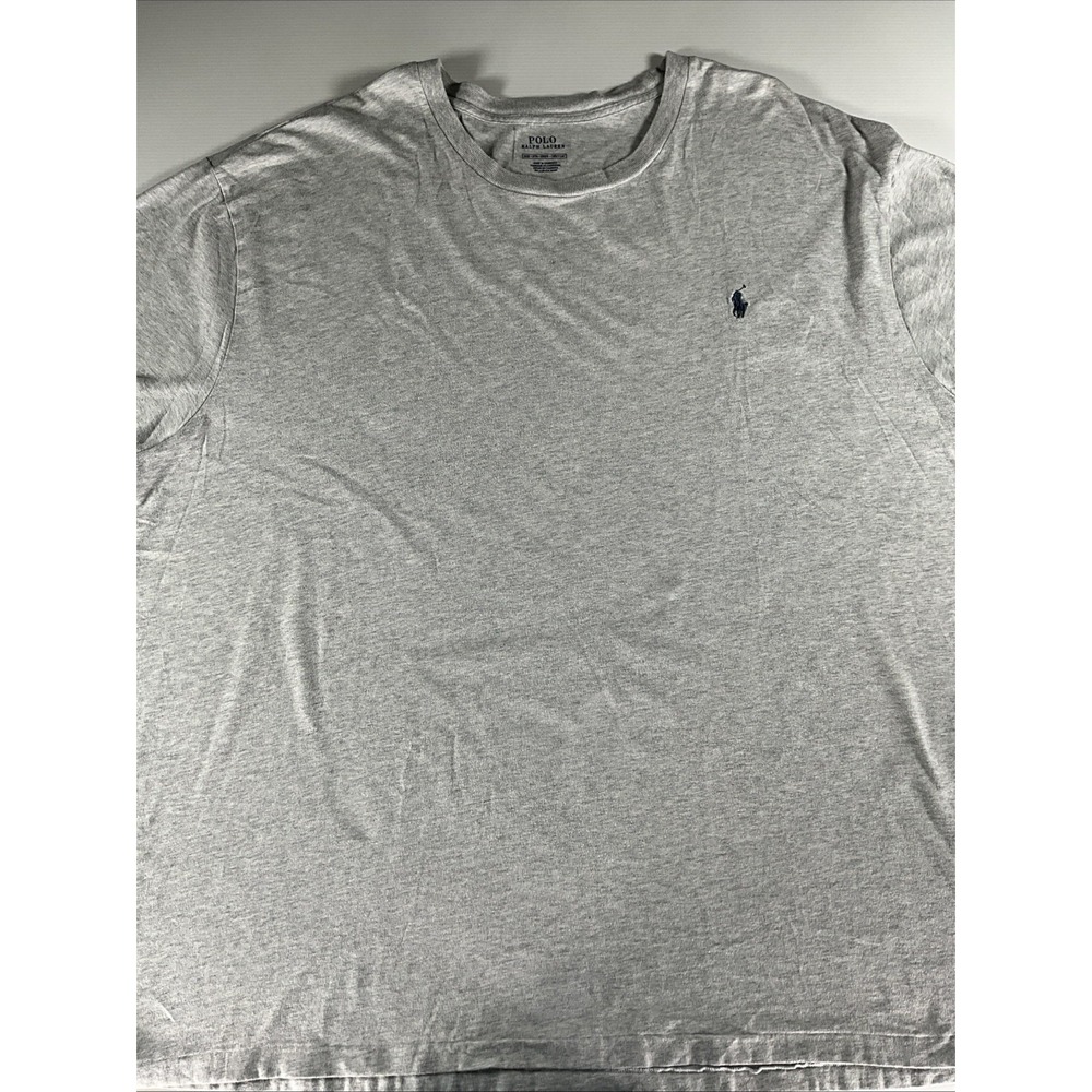 Polo Ralph Lauren Mens Size 3XB Gray Blue Pony Crew Neck Short Sleeve T-Shirt
